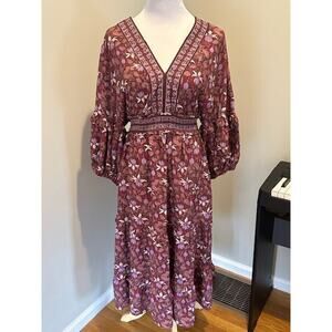 Cottagecore Boho Max Studio Maxi Dress Size L Floral